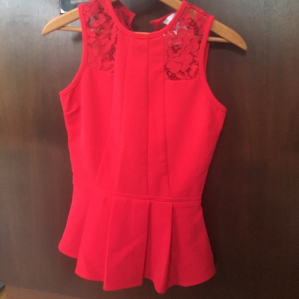 Red peplum top