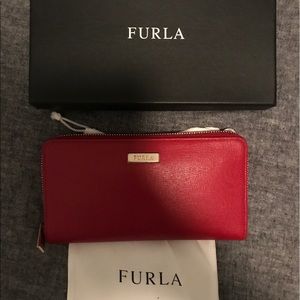 Furla red leather wallet