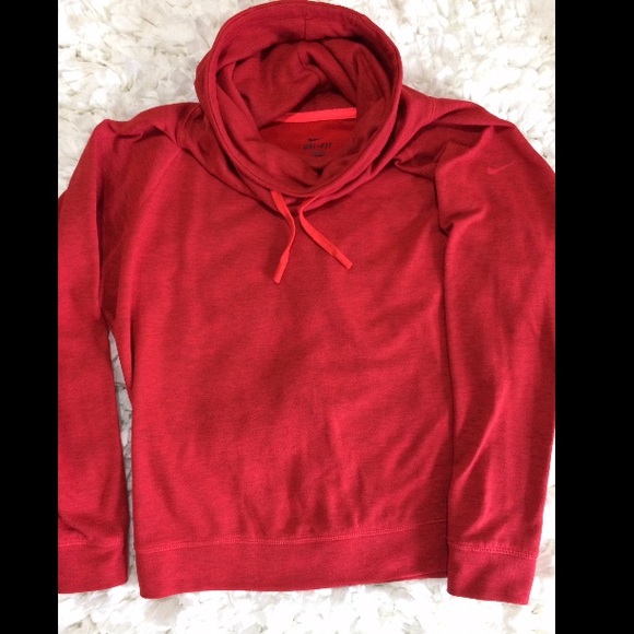 nike funnel neck hoodie red