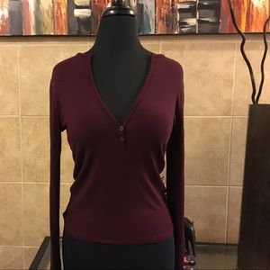 Maroon Long Sleeve Blouse