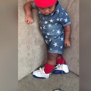 Cat & jack Denim star baby boy romper