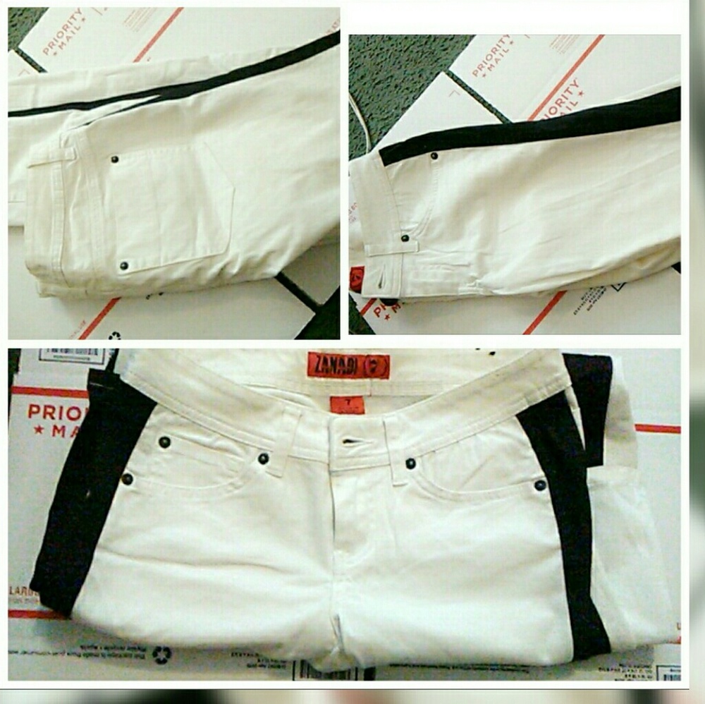 Sexy smooth white with black stripe pants