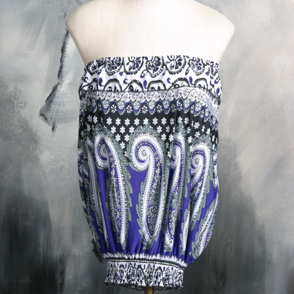 Purple, White, & Grey Tube Top