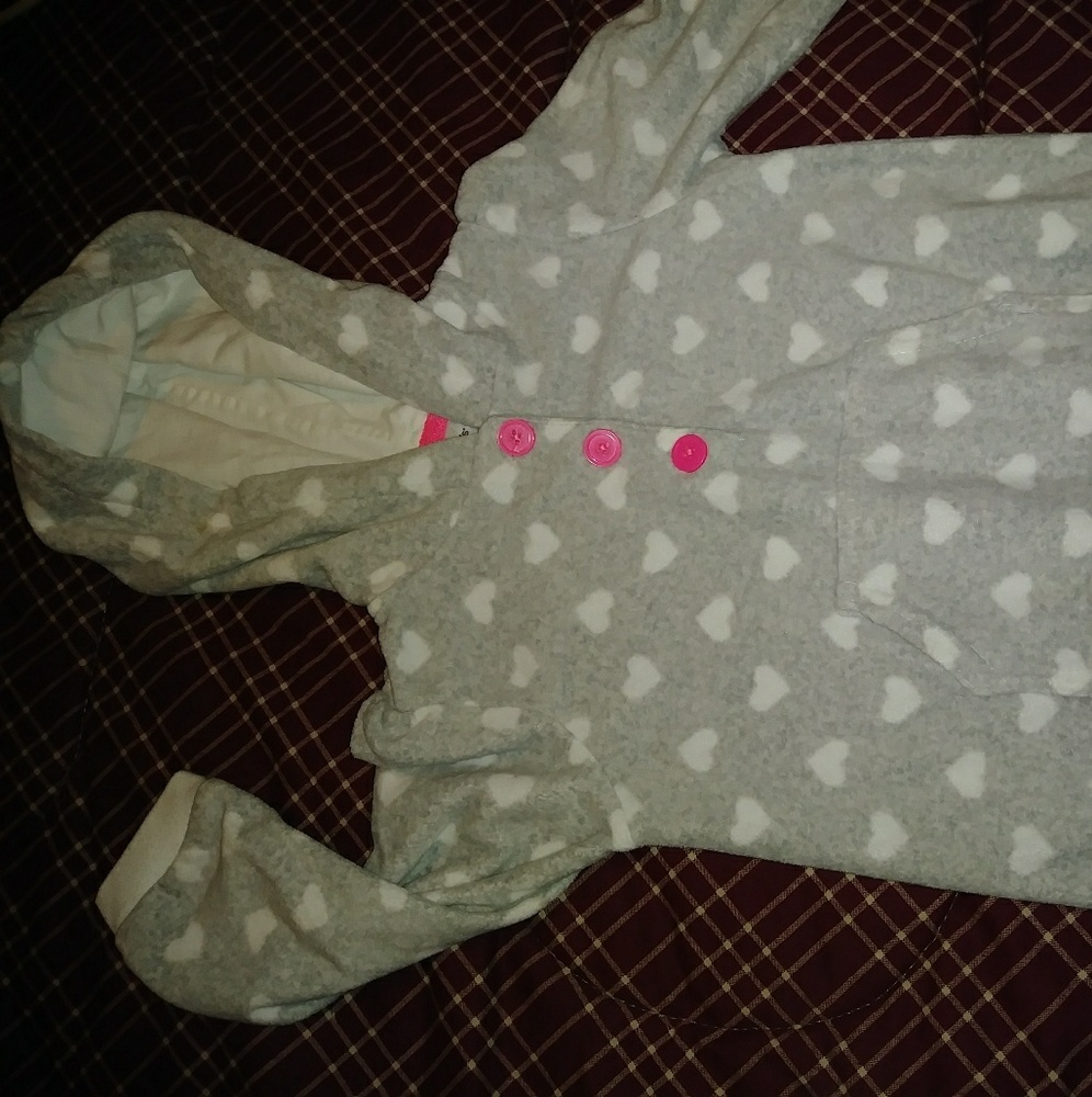 Carter Fleece Jumpsuit With Hoodie 24mo Gray