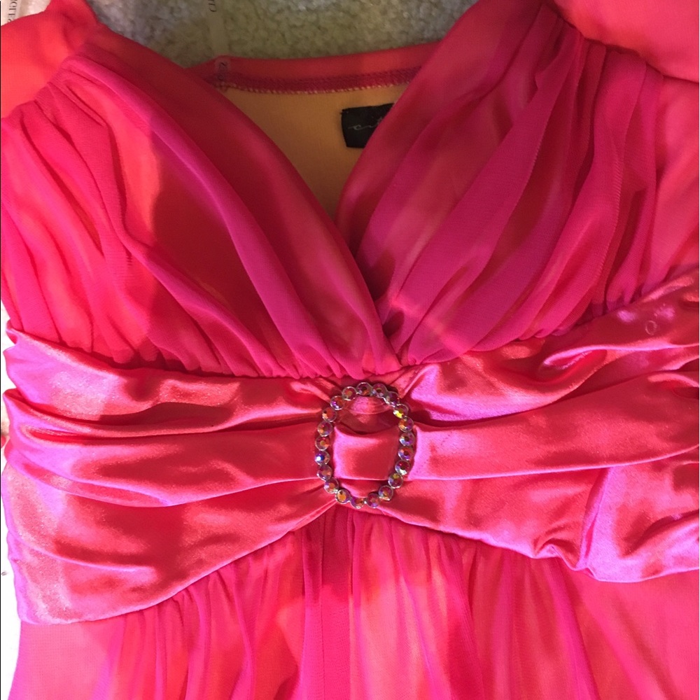 Red/Orange Neck-Tied Dress