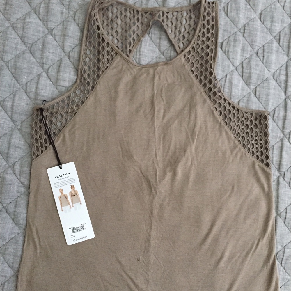 ALO Yoga Cage Tank in 'Gravel' - Small