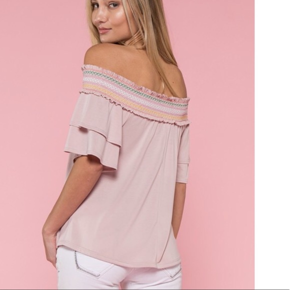 Sage off the shoulder top - Picture 3 of 3