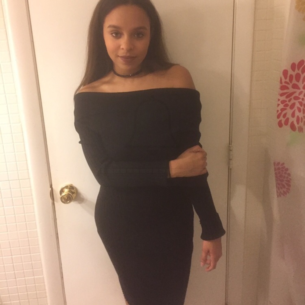 Black sweater dress