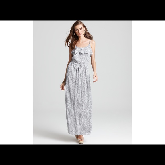 BCBGeneration Black White Flounce Ruffle Maxi - Picture 2 of 5