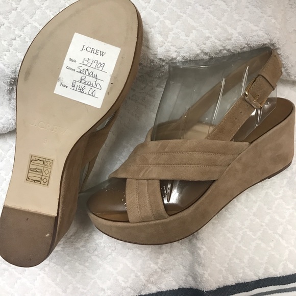 J. Crew Tan Suede platform sandal. - Picture 4 of 4