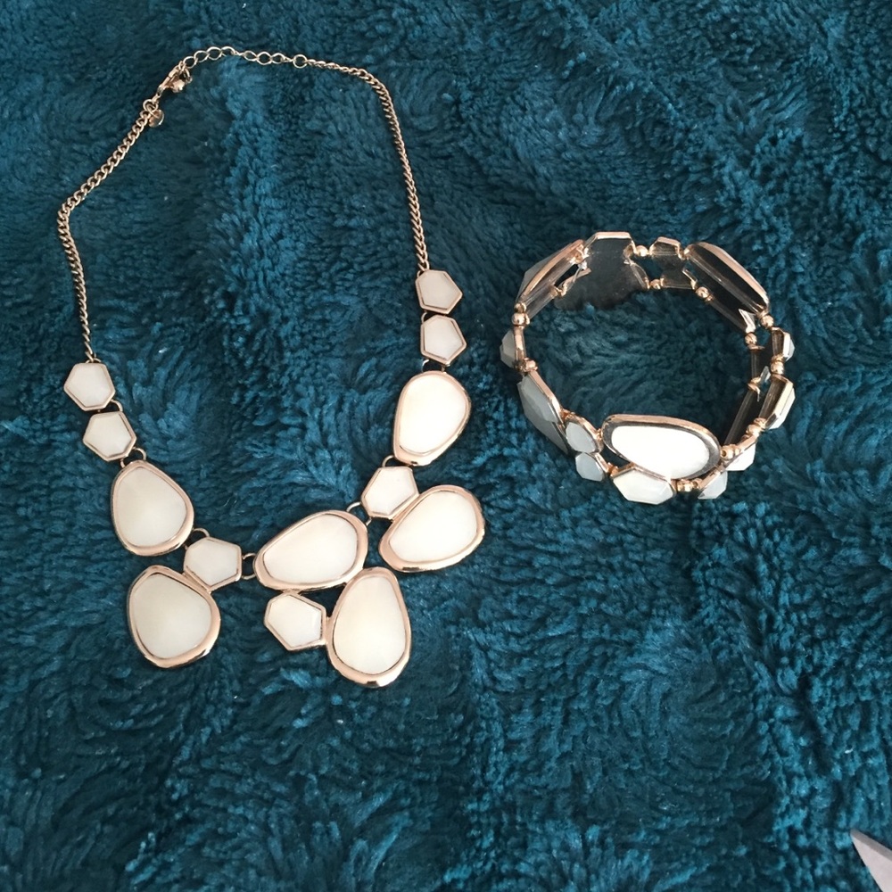 Matching statement necklace and bracelet