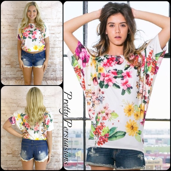 CLEARANCE‼️ NWT Floral Dolman Sleeve Slouchy Top - Picture 3 of 8