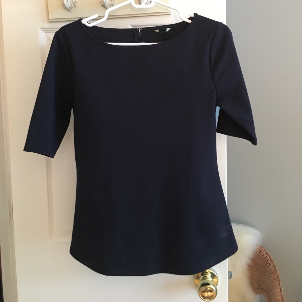 Ann Taylor navy knit 3/4 sleeve top
