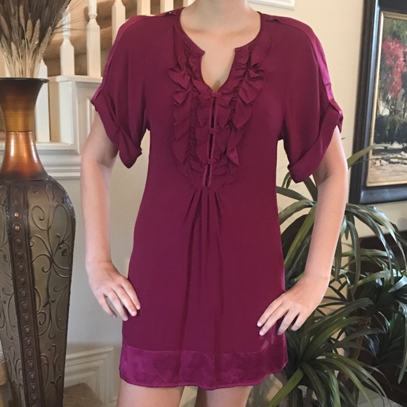 Nanette Lepore Dresses & Skirts - FIRM Nanette Lepore Berry Ruffle Silk dress