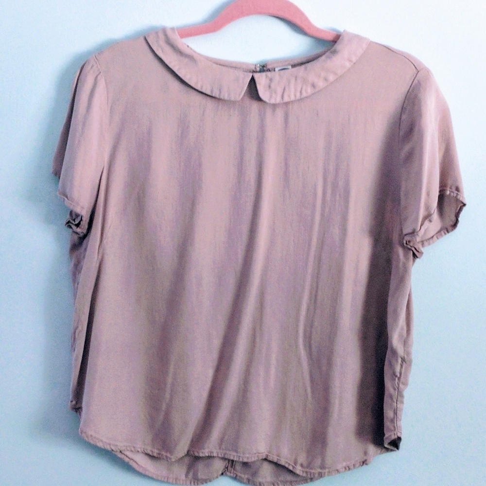 Light purple babydoll collar shirt