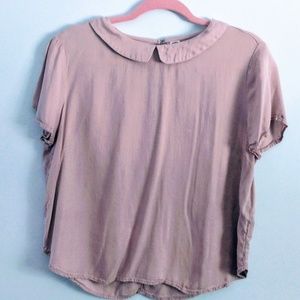 Light purple babydoll collar shirt