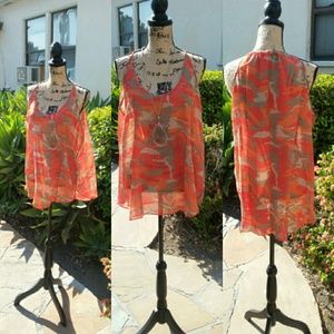 Orange & Tan Tank Top