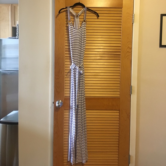 French Connection Purple White Stripe Maxi - Picture 2 of 6