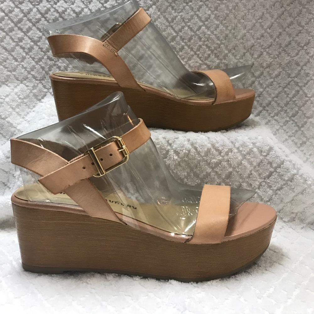 Chinese Laundry Platform Nude Wedge Sandal