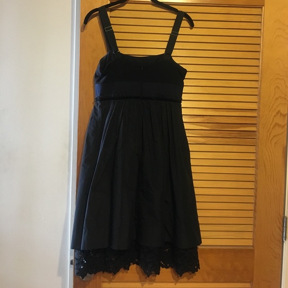 BCBG Black Dress with Navy Trim Style# B160RLC - Picture 4 of 6