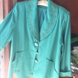 Teal blazer with buttons