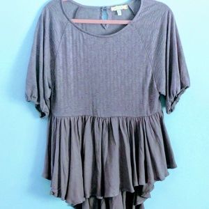 Anthropologie light purple peplum top