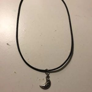 silver moon pendant choker