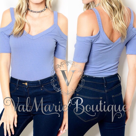 Light Blue ribbed bodysuit - Picture 2 of 3