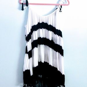 Black and white Beach coverup