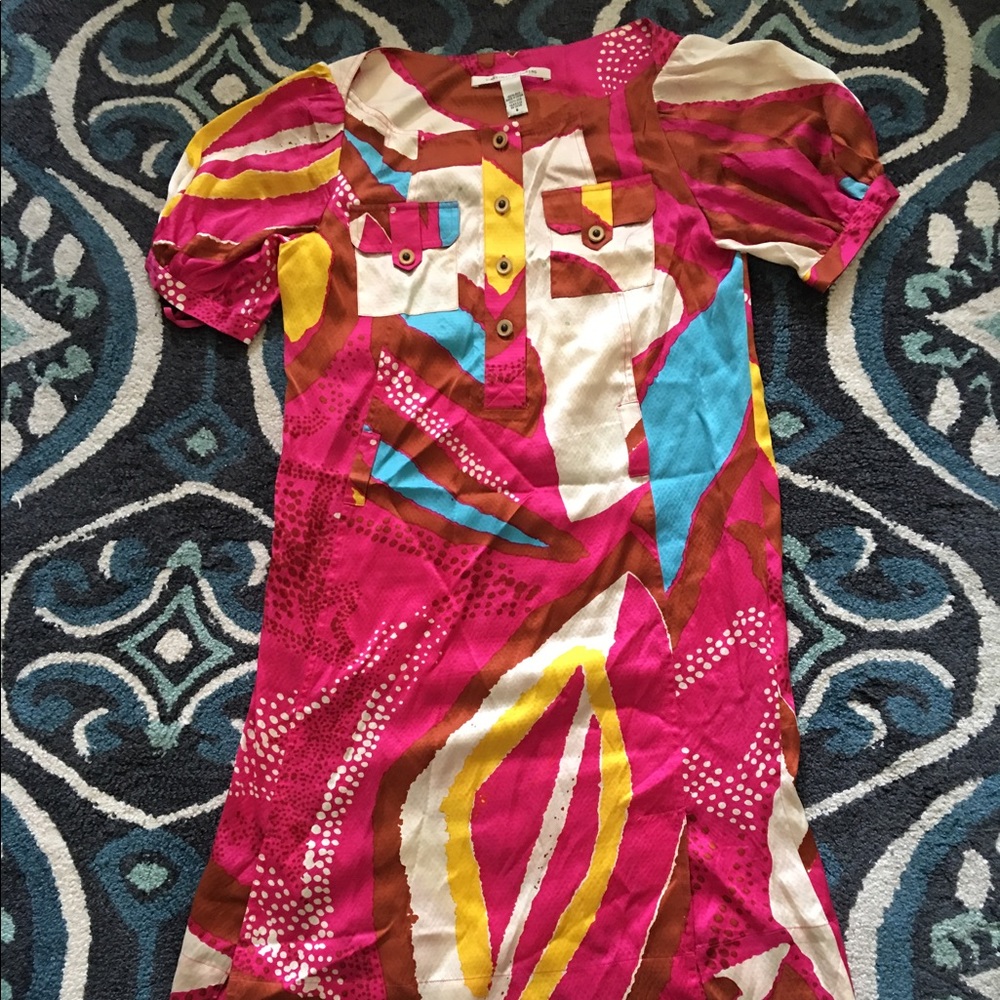 Multi color silk dress by DVF