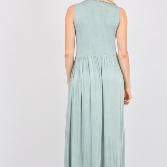 💐1 LEFT💐 Washed Jersey Waist Shirring Maxi Dress - Picture 5 of 6