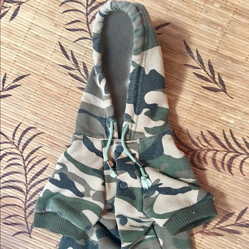 Army look doggie hoodie jacket for medium dog