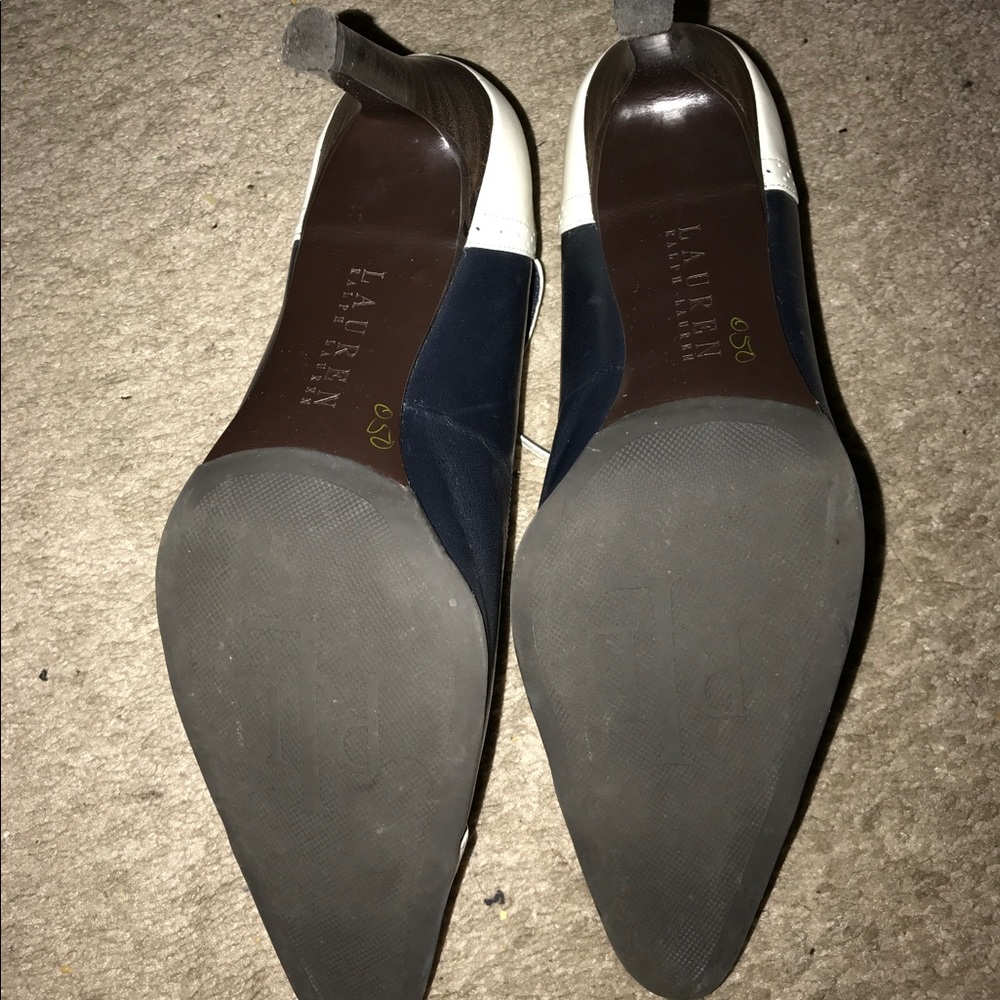 Polo Ralph Lauren Blue/White Heels - Picture 2 of 2