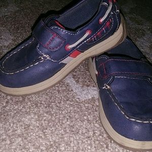 Little boys navy slip on