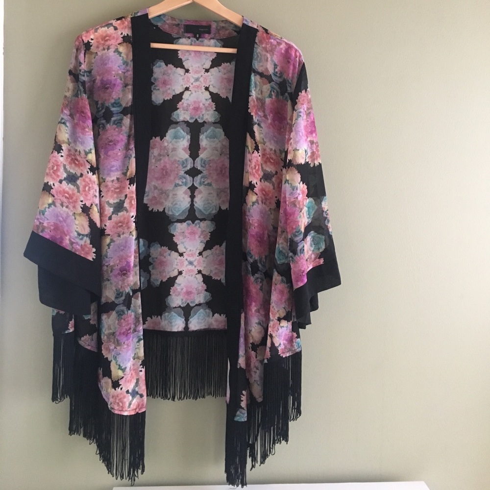Floral Fringe Kimono