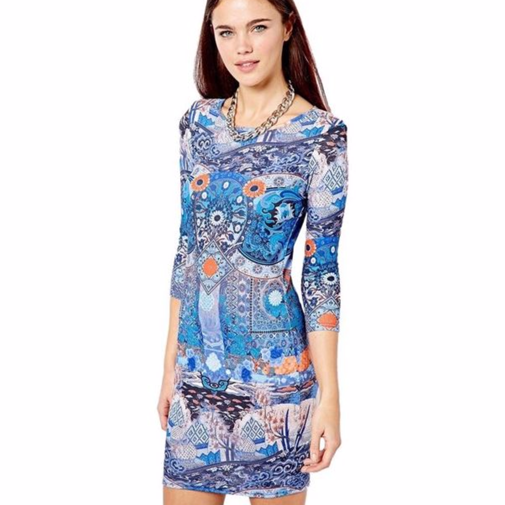 Scarf Print Body-conscious Size 8 M Dress ASOS