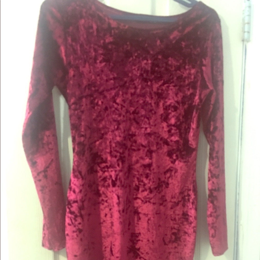Velvet Red Midi Bodycon Dress