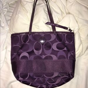 Purple coach purse