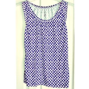 Merona blue and white cotton starry tank top