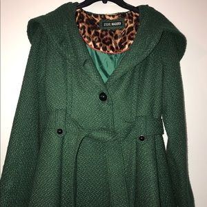 Steve Madden - Emerald green, tie/button, pea coat