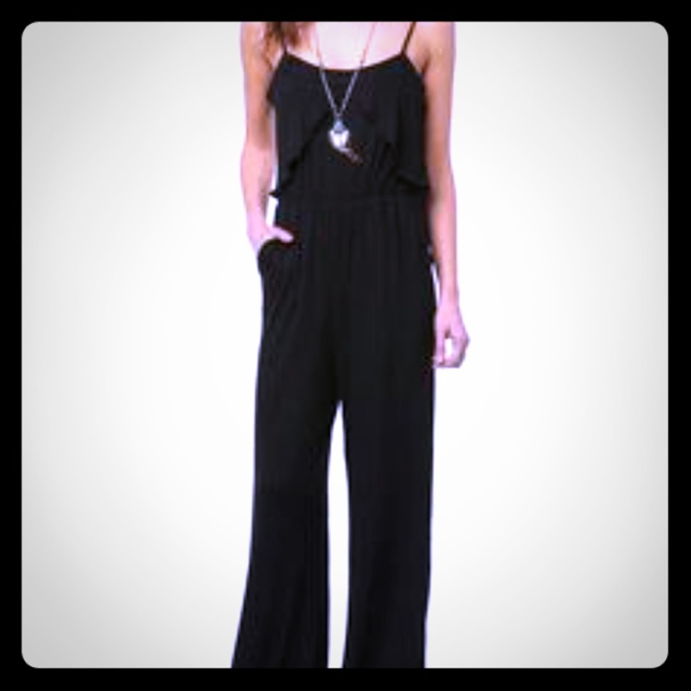 Black coincidence and chance gaucho jumpsuit