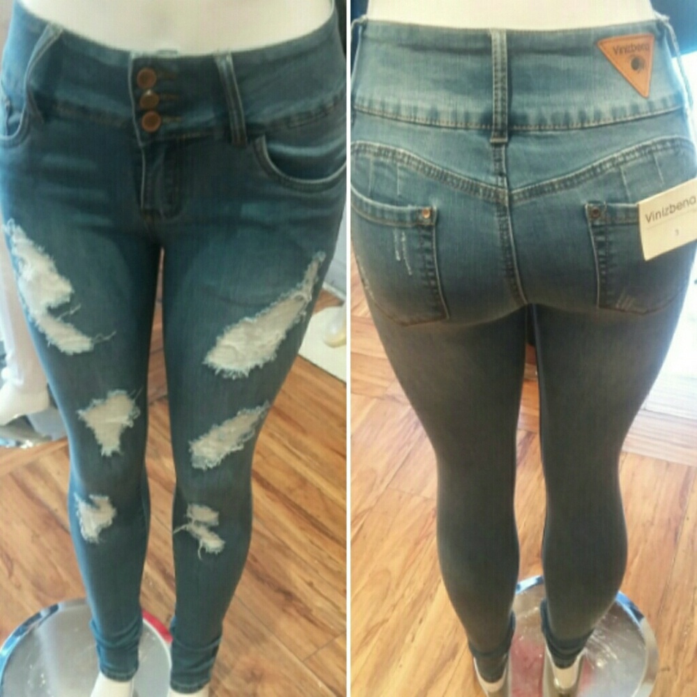 VINIZBENA DISTRESSED SKINNY JEANS
