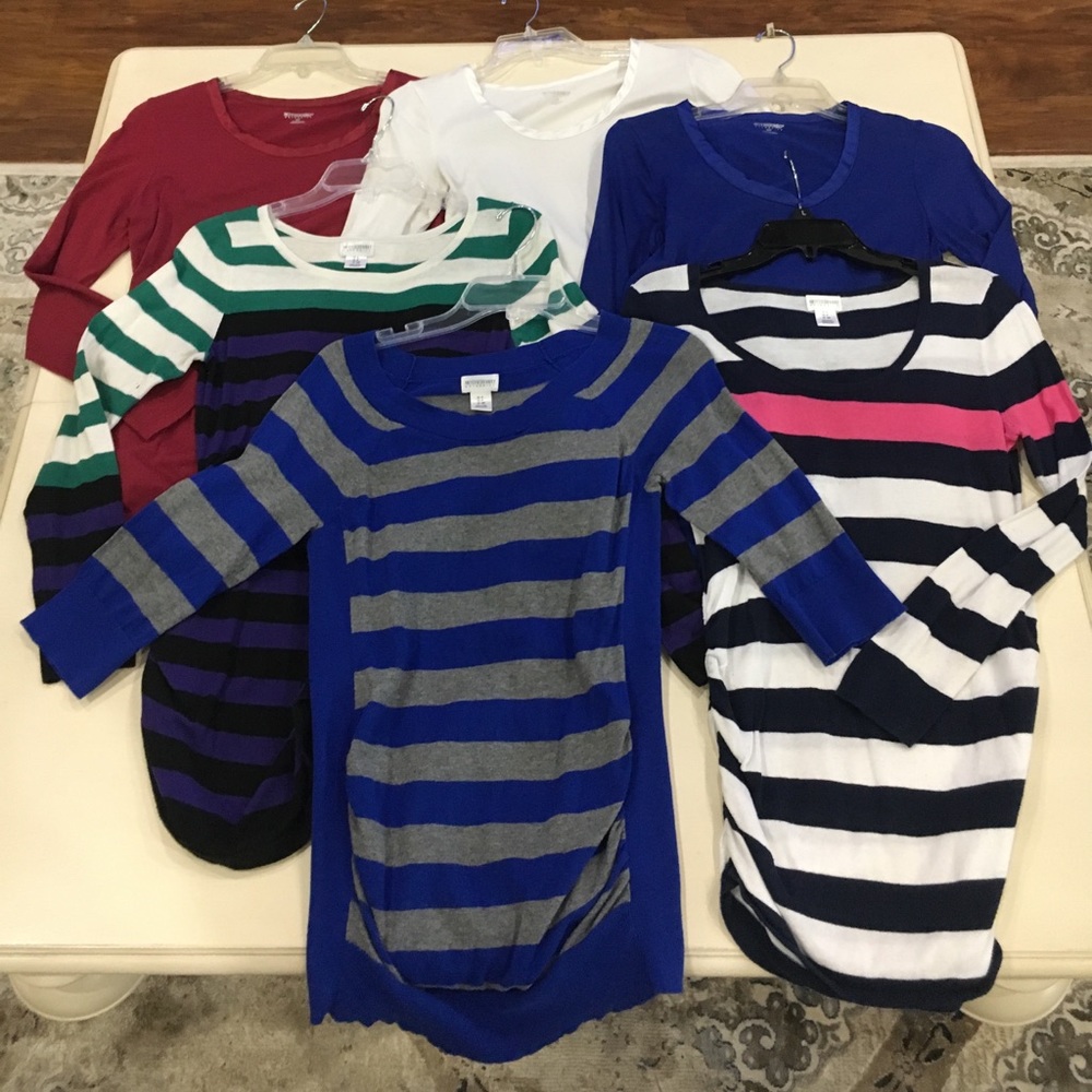 6 Motherhood Maternity Tops, SZ SMALL
