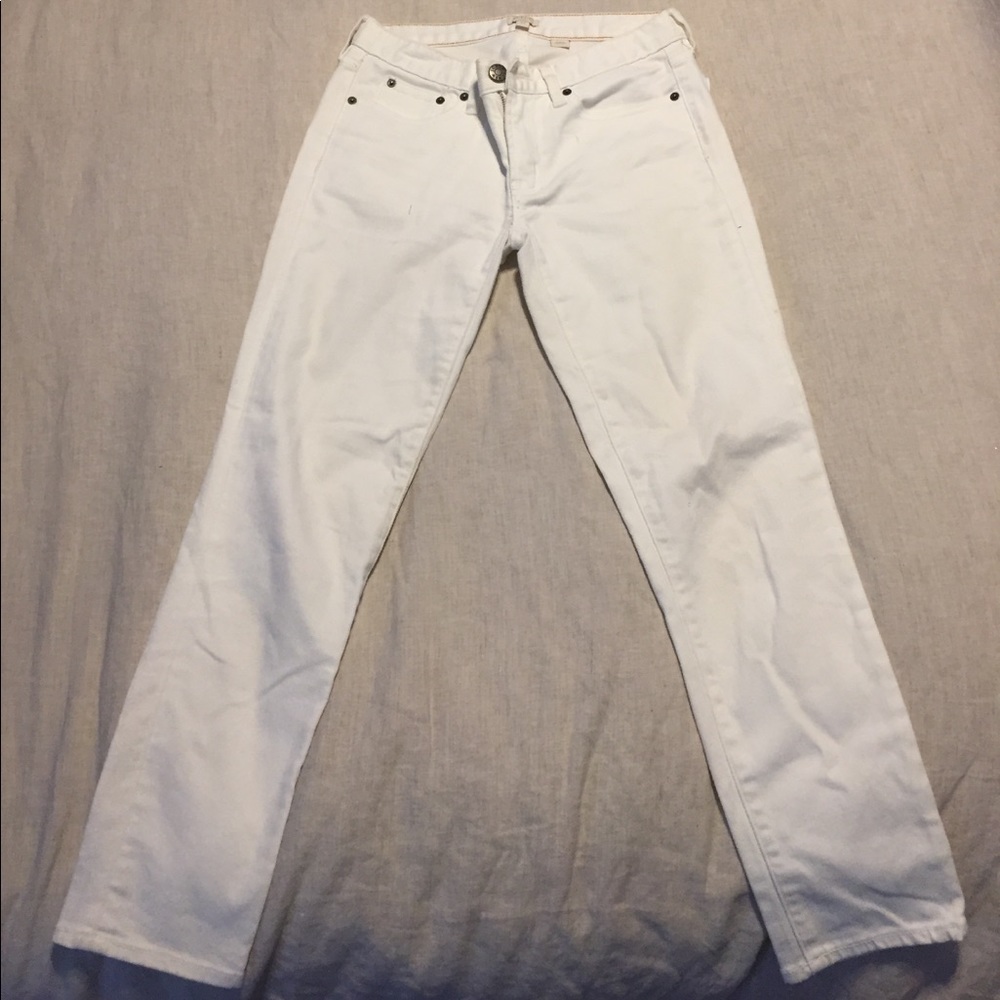 J crew white jeans ankle size 27