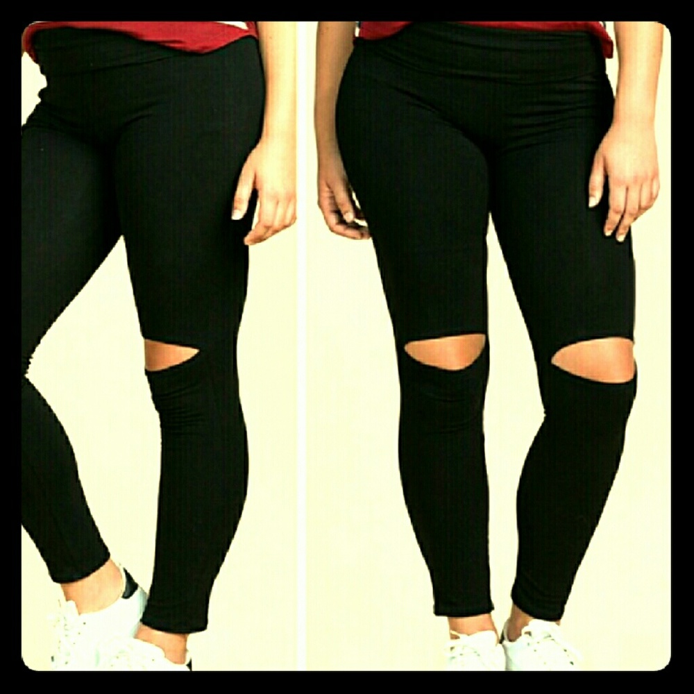 Cut-Out Knees Leggings