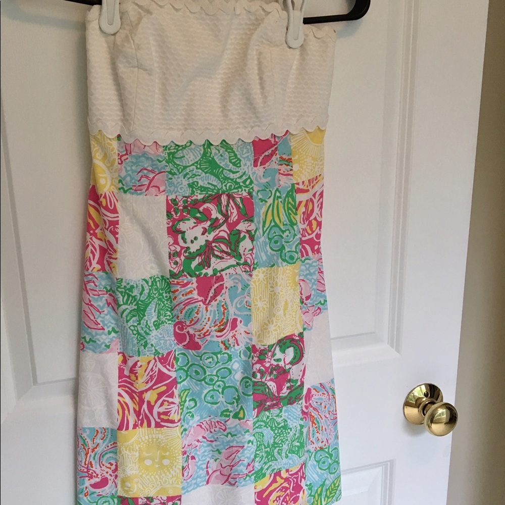 Lilly Patchwork Strapless Dress