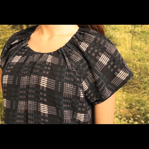 Plaid Chiffon Blouse - Picture 3 of 3