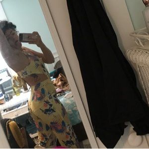 💛 yellow floral cut out back one piece 💛