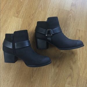 Black Suede Ankle boots with heel