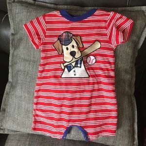 Baseball Dog Short Sleeve Onesie